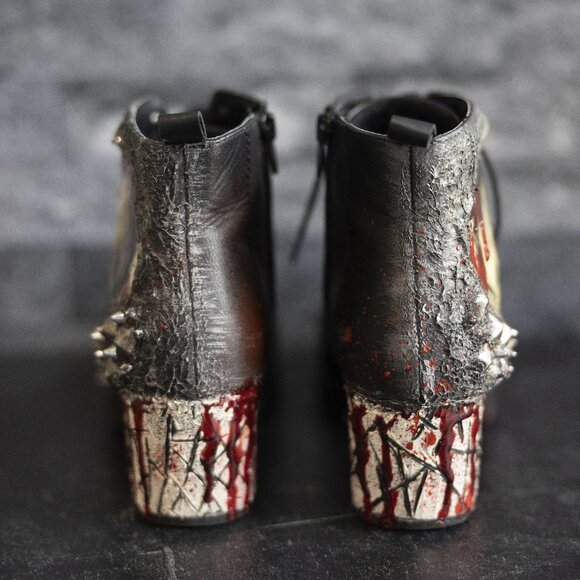 Michael Myers Zombie Peepshow Horror Boots - Size 8 - Bloody Horror Booties - Picture 5 of 13
